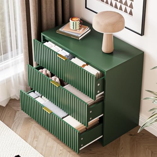 Green Fluted Dresser for Bedroom