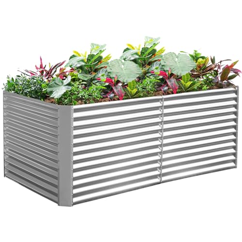 8x4x3ft Rectangular Galvanized Raised Garden Beds