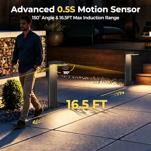 Motion Sensor Solar Pathway Lights Outdoor (6 Count)