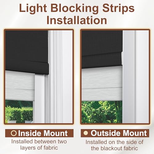 Cordless Dual Roller Shades.Linen Black and White.45 W x 80" H