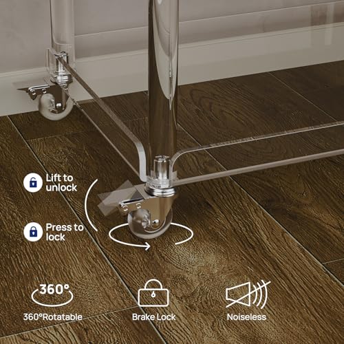 Acrylic Bar Cart with 4 Lockable Wheels