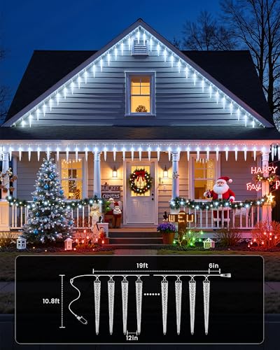 Christmas Icicle Lights Outdoor (20 Foot)