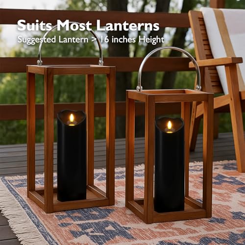 4"x12" Black Flameless Candles (2 Count)