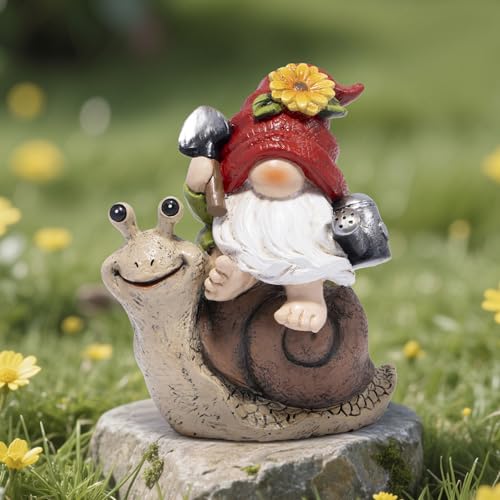 Spring Garden Gnome Decoration Flower Animal Ornaments Decor Gifts Spring Gnomes for Garden Decorations Summer Elf Figurine Gifts for Mom Outdoor Decor