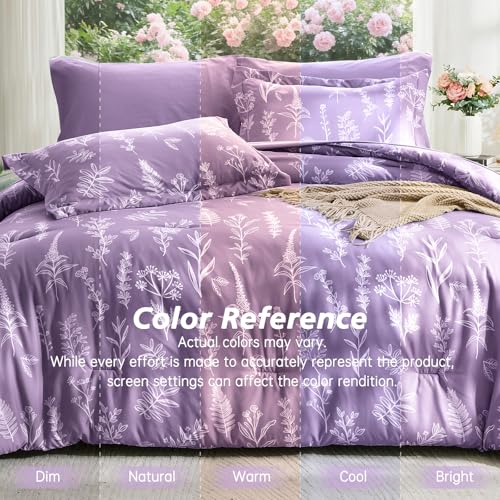 Grayish Purple Bed in a Bag King 7 Pieces