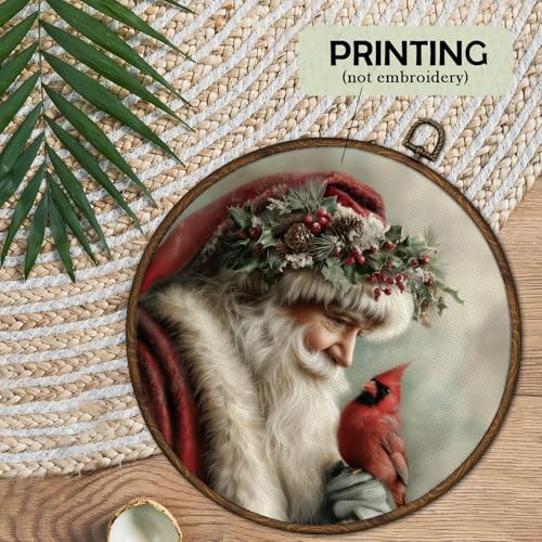 Vintage Father Christmas Santa Claus Wall Art Decor Framed