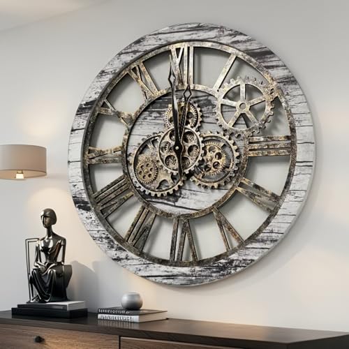 The Gears Clock The Original Real Moving Gear Wall Clock Vintage Industrial Oversized Rustic Farmhouse