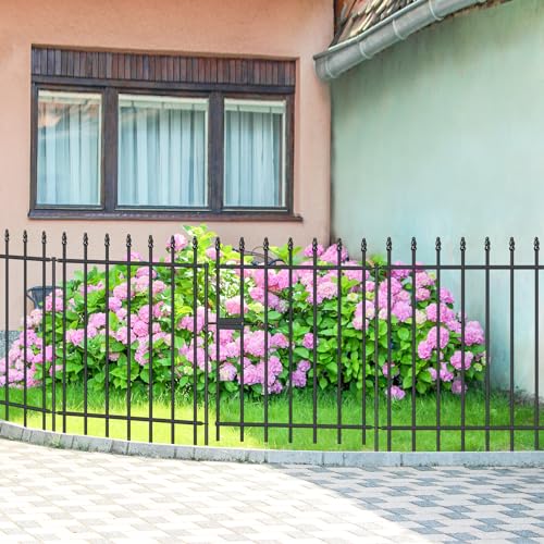 Decorative Metal Garden Fence with Gate 30" x 10' (25 Sq Ft)