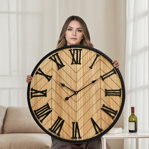 30 Inch Large Wall Clock Farmhouse Style