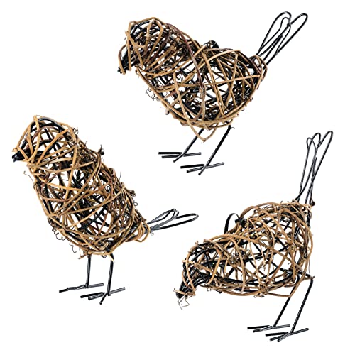 Rattan Bird Statues (3 Count)