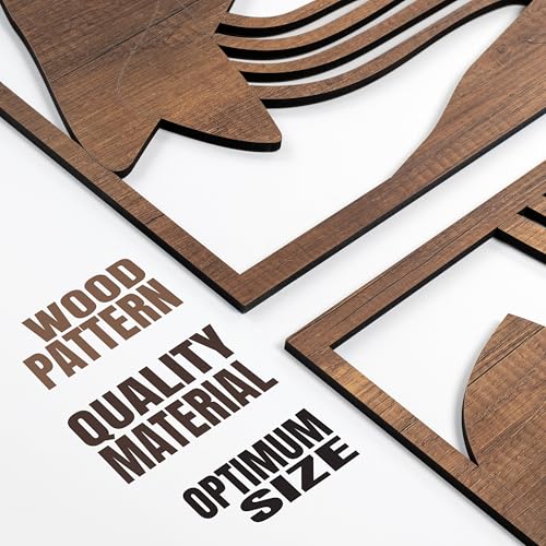 Modern Wooden Wall Sculptures (3 Count)