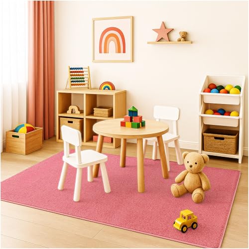 Soft & Colorful 9' Round Kids Classroom Area Rug