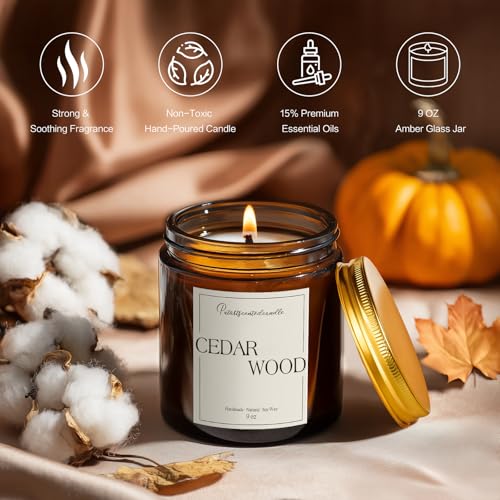 Cedar Wood Candles for Home Scented (14 Ounce)