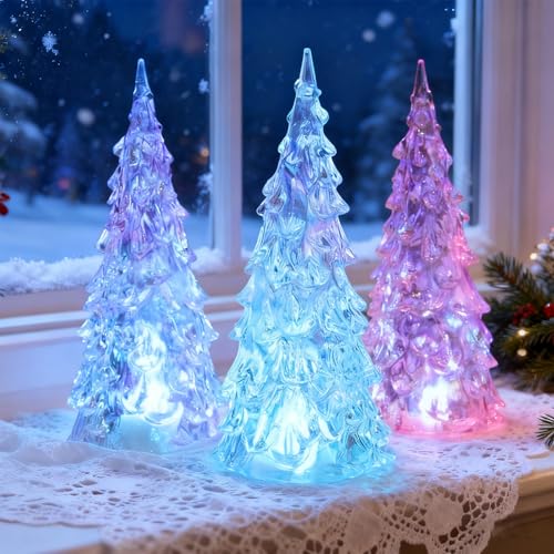 3 Pack Acrylic Christmas Tree Lamp (3 Count)