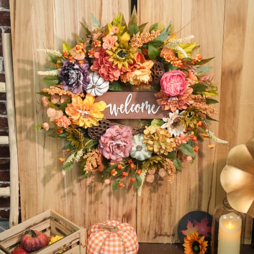 Fall Wreaths for Front Door 24 Inch Autumn Wreath Thanksgiving Door Decor