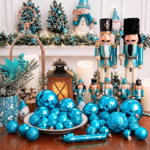 24ct Blue Christmas Ball Ornaments for Tree Decorations (24 Count)