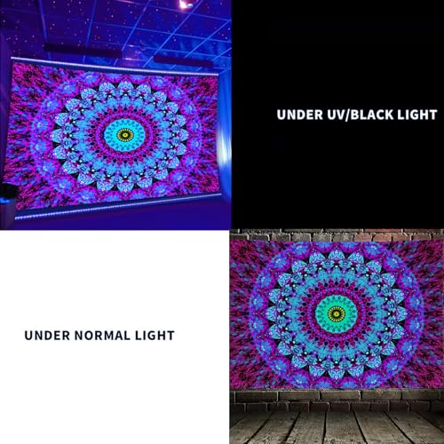 Blacklight Mandala Boho Tapestry