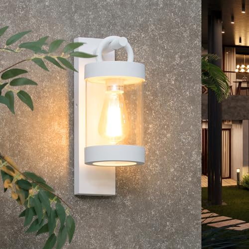 Porch Light White Dusk to Dawn Outdoor Wall Light