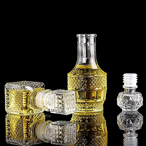 AlifordGlass Mini Glass Bottles with 6 Different Shapes Can be Used for Self (6 Count)