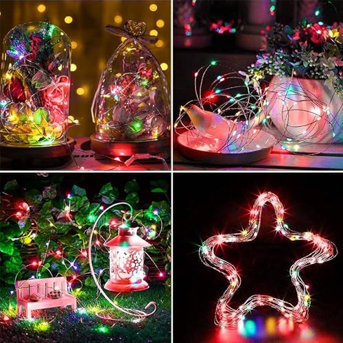 2 Pack Fairy Lights Battery Operated 16FT 50 LED String Lights Multicolor (2 Count)