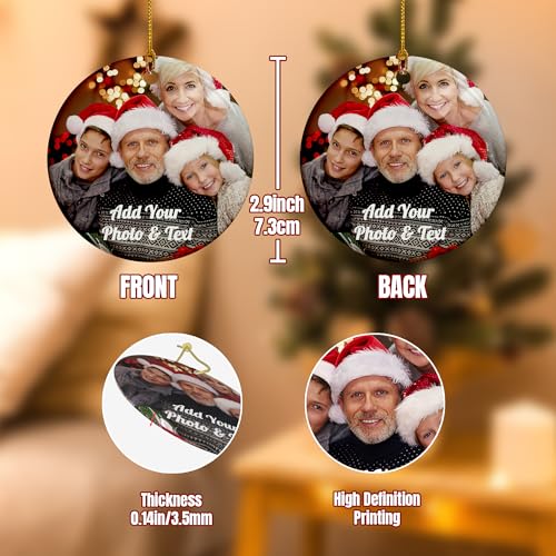 Custom Picture Christmas Ornaments Personalized Double