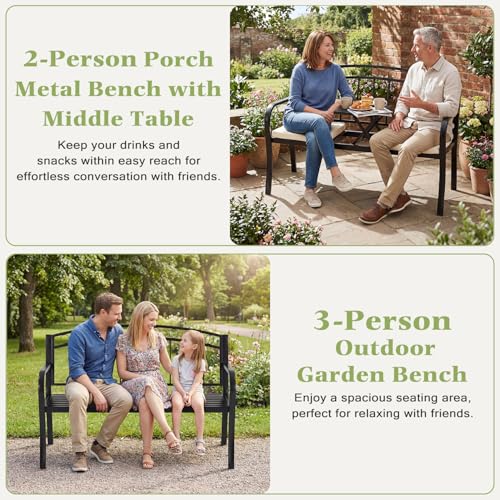Outdoor Metal Garden Bench