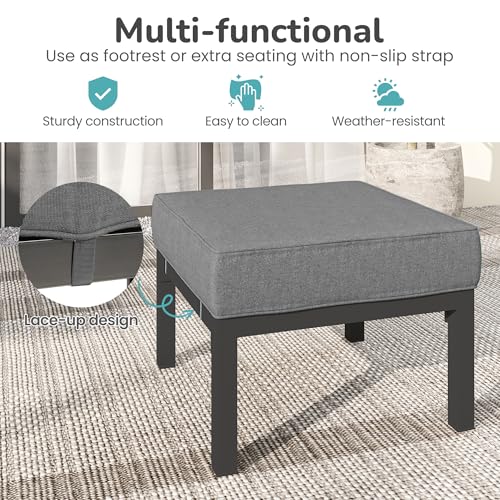 Outdoor Footstools Patio Ottoman Set of 2