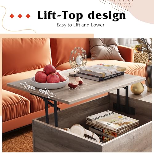 Lift Top Coffee Table with Hidden Storage
