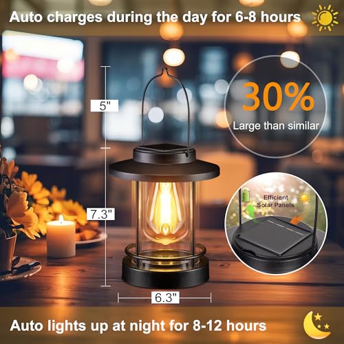 Solar Lanterns Outdoor Waterproof (2 Count)