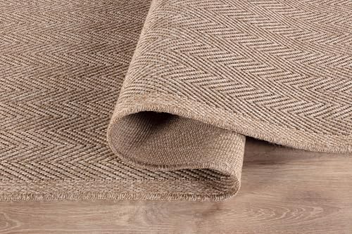 Indoor and Outdoor Runner Rug Natural Herringbone Seagrass Boho Design Easy