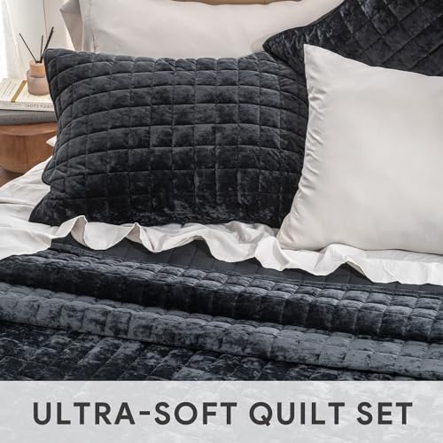 Channel Box Stitch Velvet Quilt Set