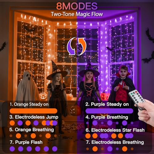 Color Changing Curtain Lights for Halloween