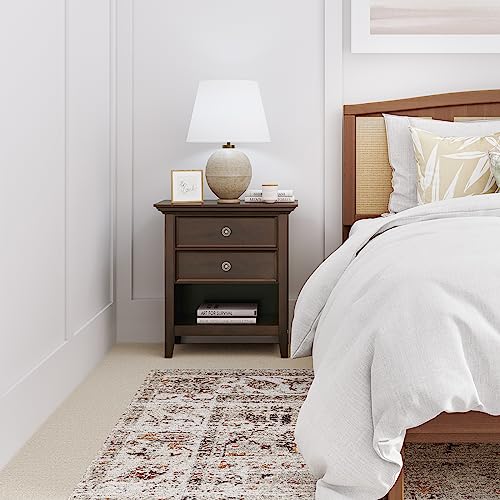 Amherst 24" Wide Solid Wood Bedside Table in Russet Brown
