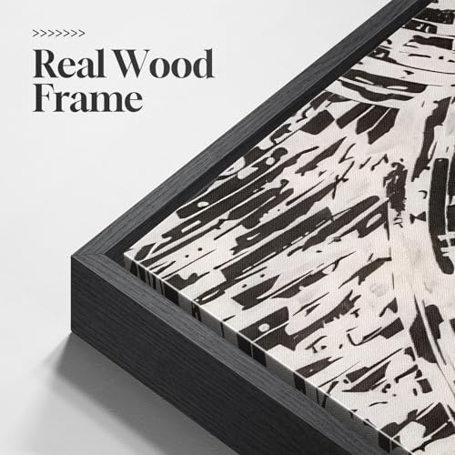 Framed Black and White Abstract Wall Art