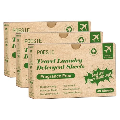 Laundry Eetergent Sheets for Travel Fragrance Free 120 Count