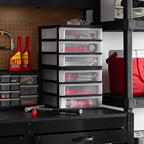 2-Pack, 3-Drawer Medium Plastic Stacking Desktop Organizer, Black (2 Count)