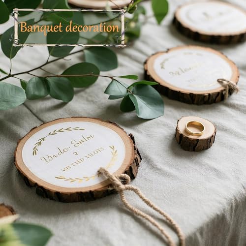 80PCS Pre Drilled Wood Slices with Holes (80 Count)