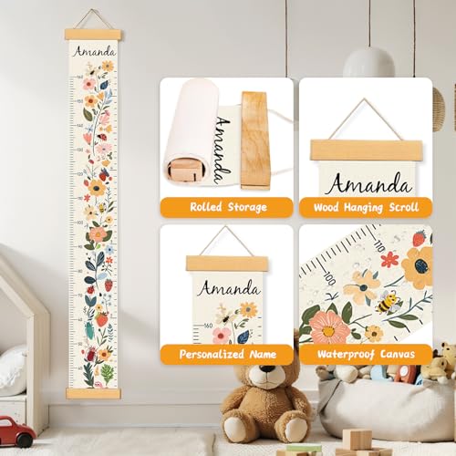 Personalized Name Growth Chart Wall Decor for Kids
