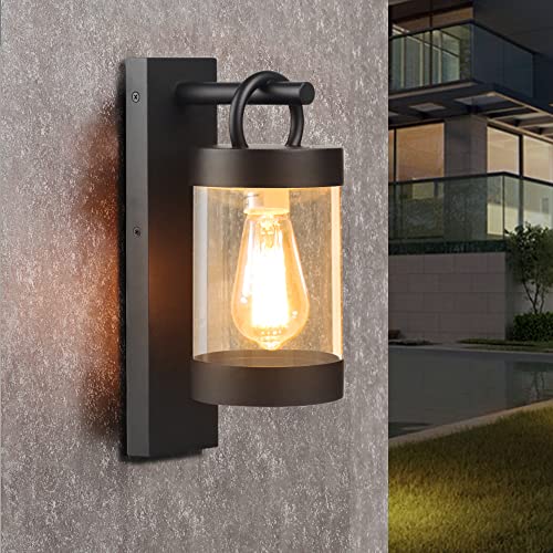 Wall Light Outdoor Lantern with Dusk to Dawn Sensor E26 Bulb