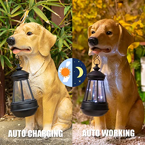 Solar Dog Statue Garden Decor