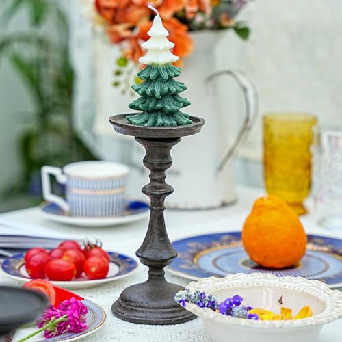 Rustic Cast Iron Pillar Candle Holder