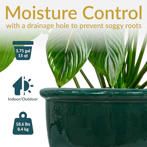 Sunnydaze Chalet 14.5" Ceramic Plant Pot