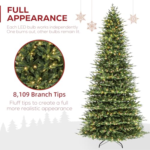 12 ft Prelit Artificial Christmas Tree with 850 Warm White LEDs
