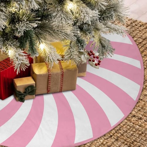 Pink Candy Christmas Tree Skirt 36inch Xmas Decorations