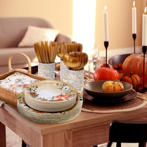 350Pcs Thanksgiving Disposable Tableware Paper Plate (350 Count)