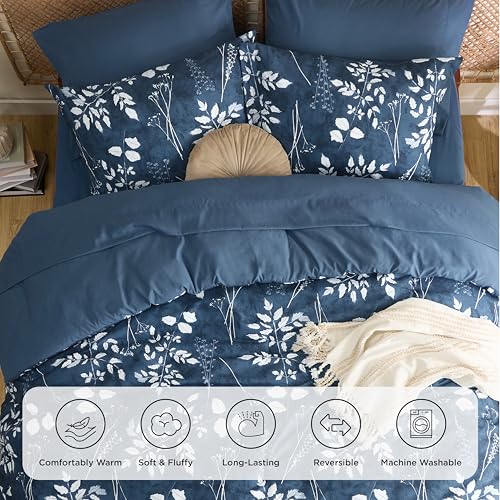 Floral Navy Comforter Set