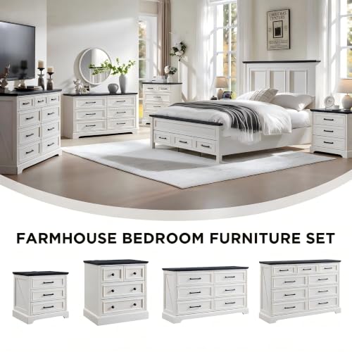 26" Wide Farmhouse 4 Drawer Dresser for Bedroom