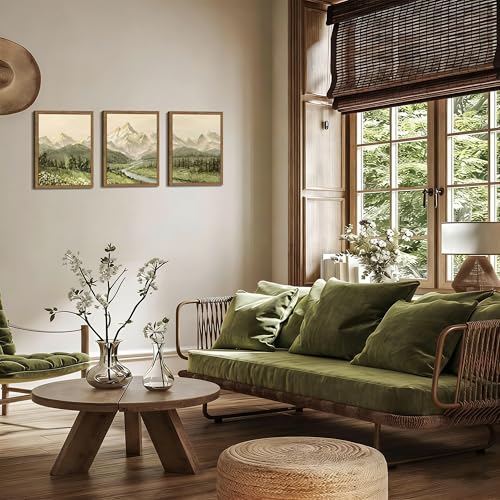 Framed Mountain Wall Art for Living Room (3 Count)