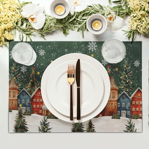 Christmas Placemats 12x18 Inch Set of 4