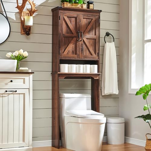 67" Tall Farmhouse Over The Toilet Storage Bathroom Cabinet